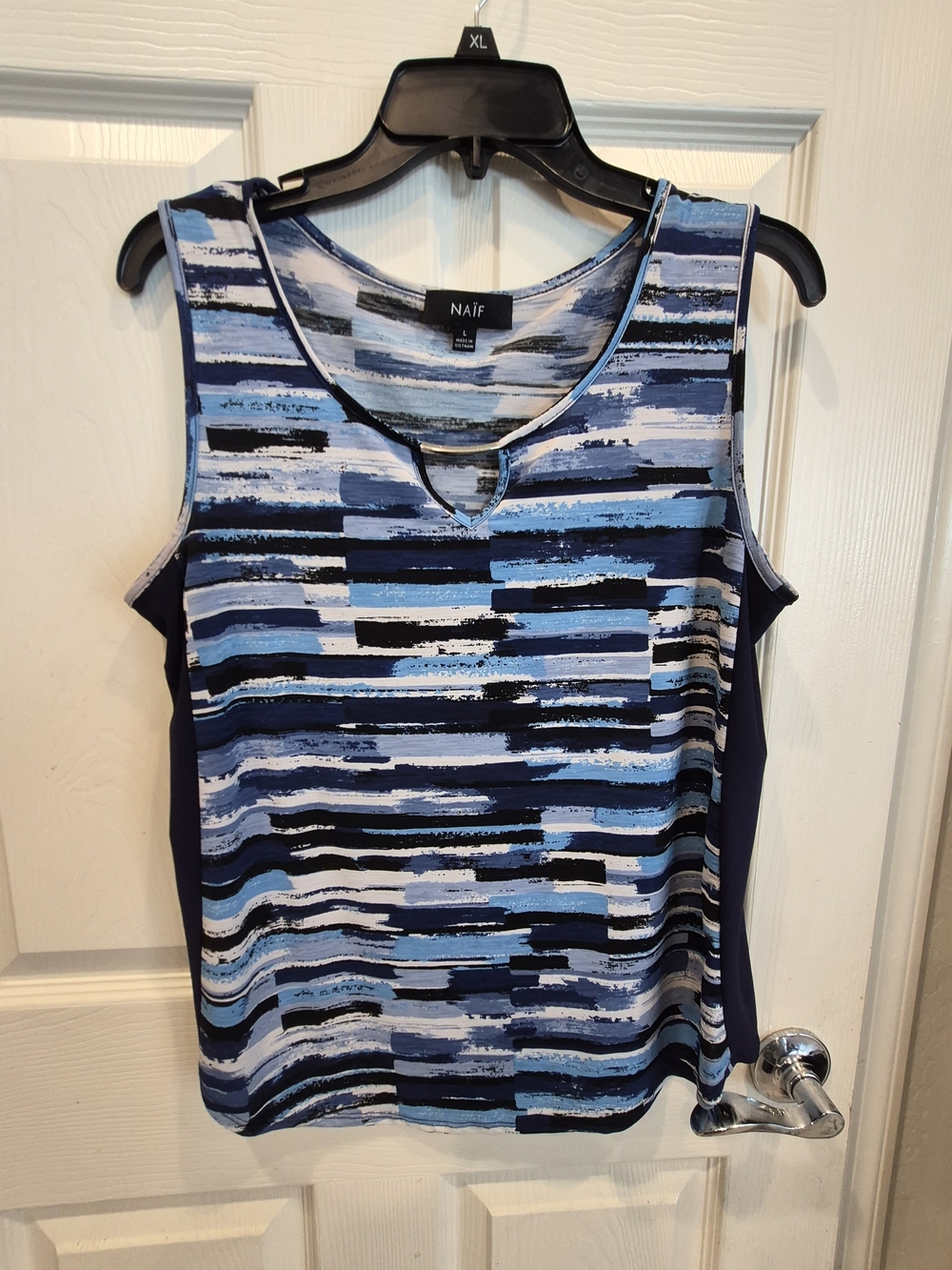 5/25 NAIF Women's Blue Striped Sleeveless Top
